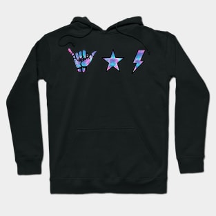 tye dye shaka hand, star & lightning sticker pack Hoodie